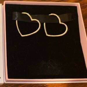Pandora Sterling Silver Heart Hoop Earrings